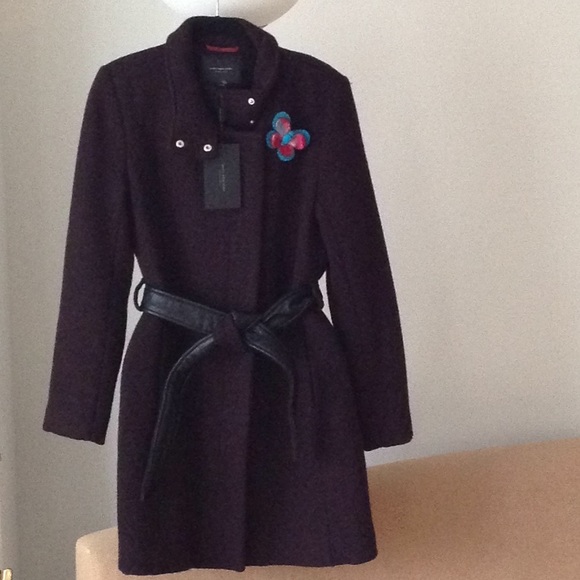 🍃🌹Andrew Marc - 'Marc New York' Plum Wrap Coat - Picture 4 of 8